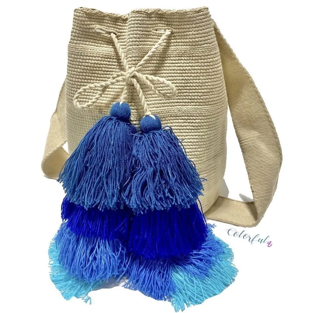 Bohemian Bags with Multi-Tassels and Macrame Strap