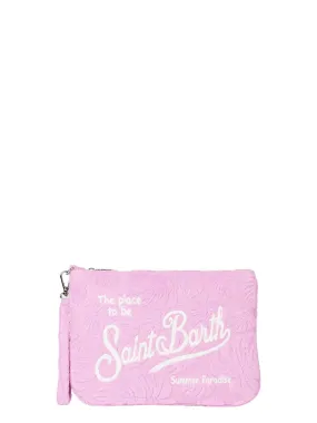 Borsa a Tracolla Parisienne Sponge in Spugna con Stampa Foglie Rosa