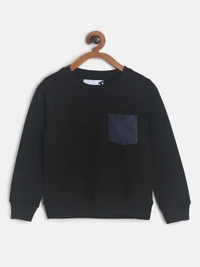 Boys Black Cotton Sweatshirt