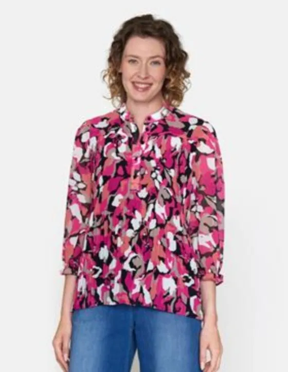 Brandtex pink floral print top