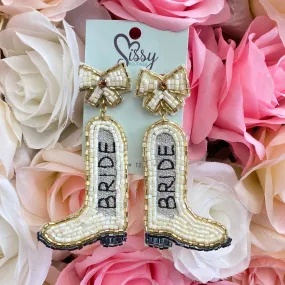 BRIDE BEADED BOOTS EARRINGS