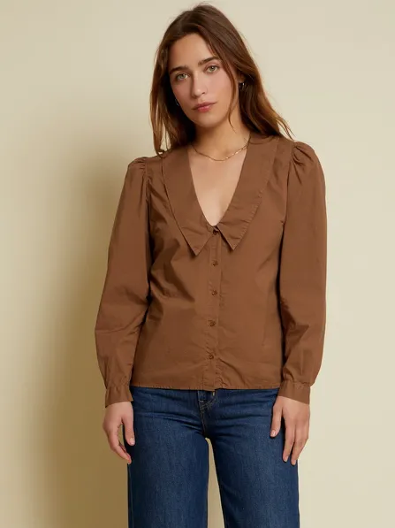 Bridget Pilgrim Blouse ~ Cocoa