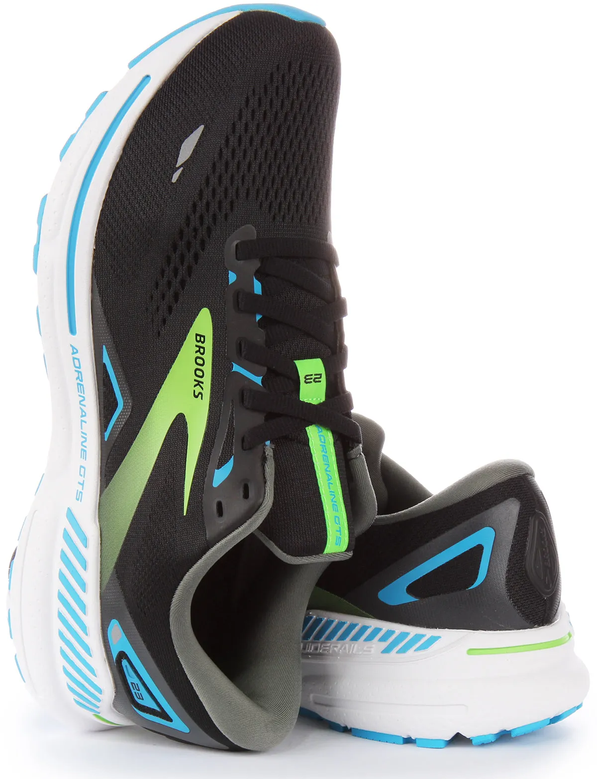 Brooks Adrenaline GTS In Black Green For Men