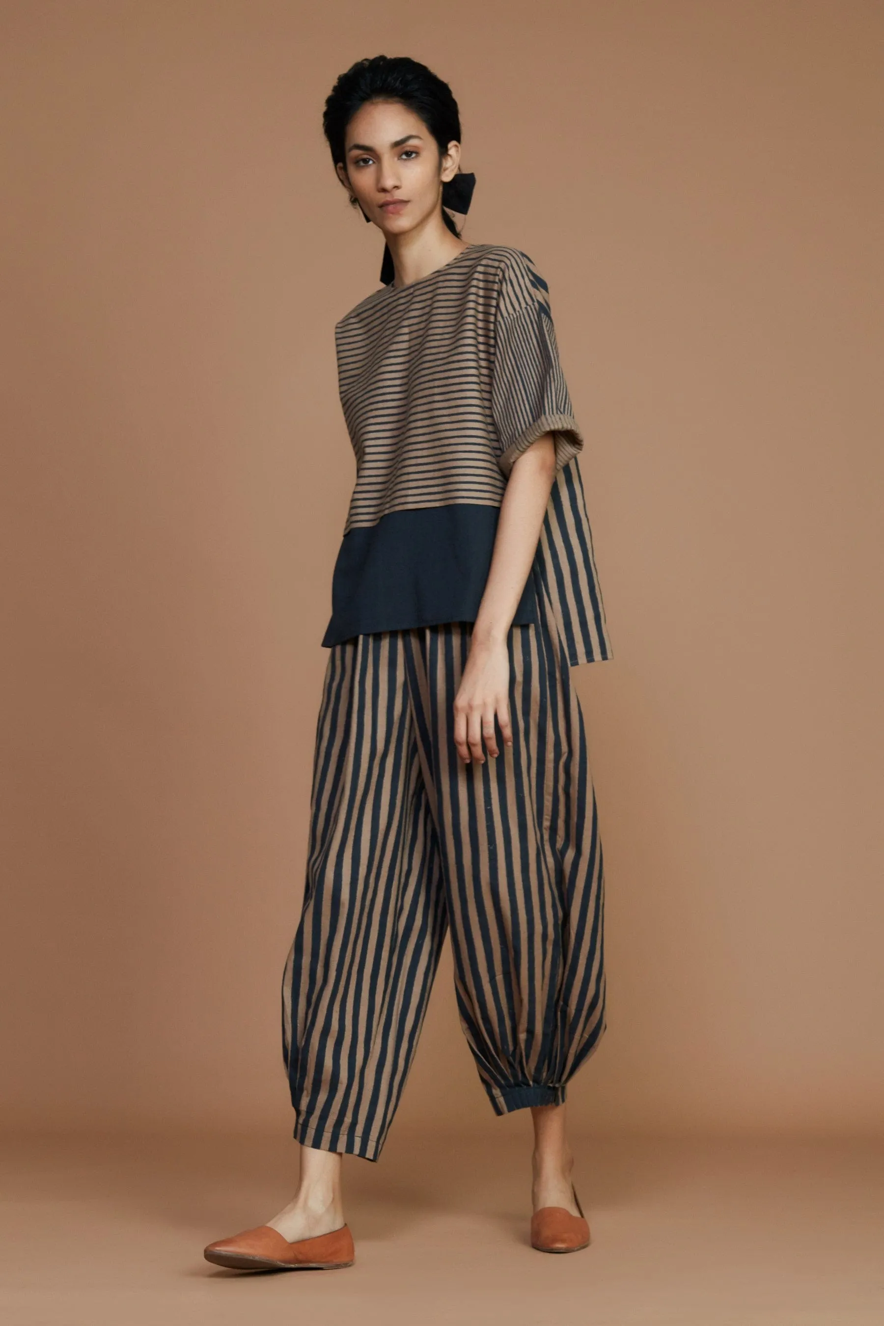 Brown with Charcoal Striped NHera Pants (Ready to Ship)