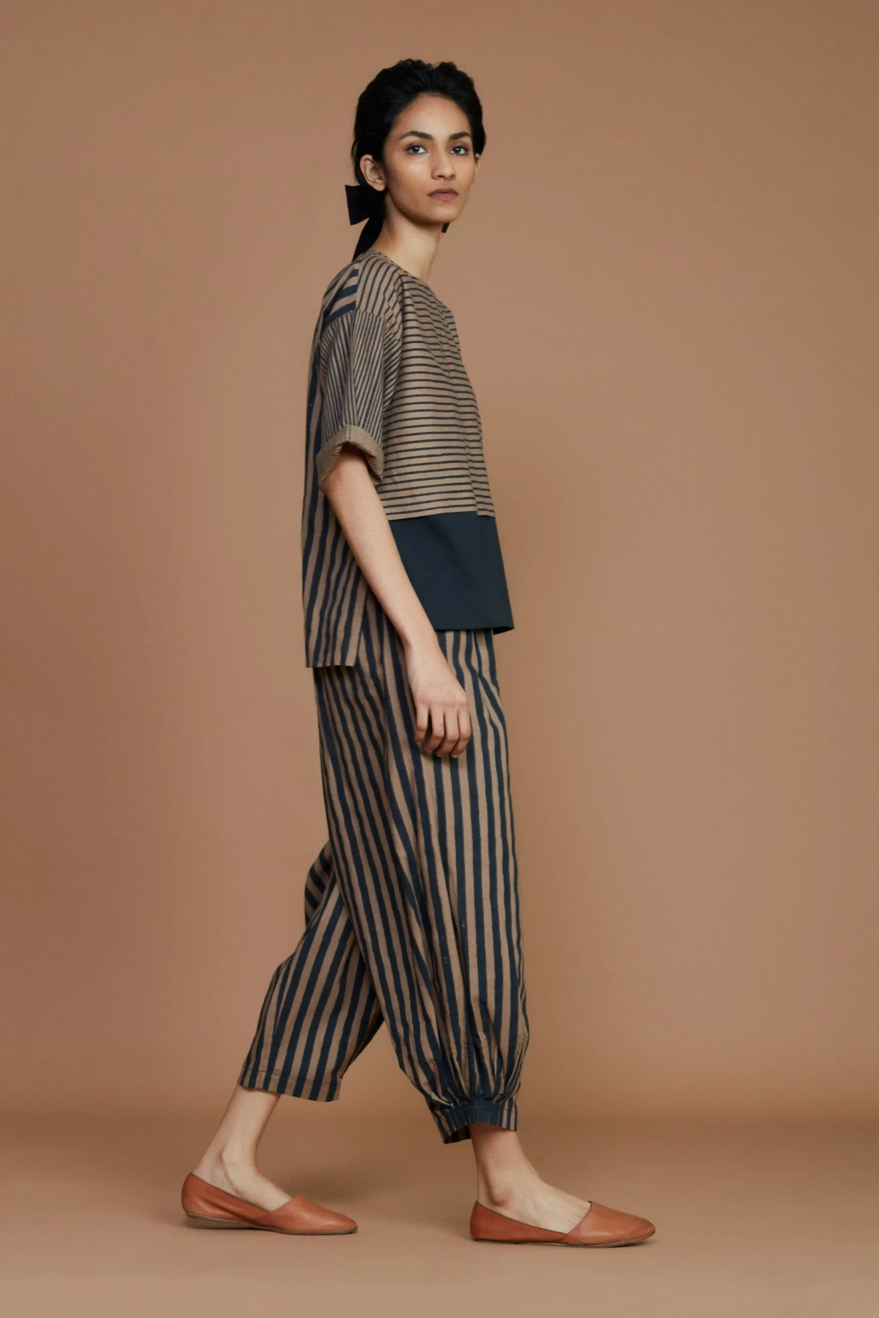 Brown with Charcoal Striped NHera Pants (Ready to Ship)