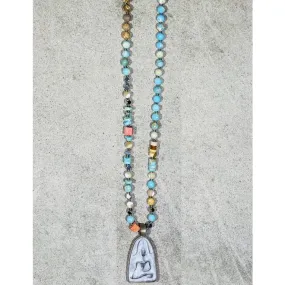 Buddha 52 Necklace in Turq Mix