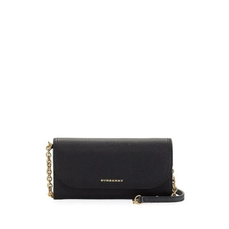 Burberry Henley Wallet-on-chain Black Leather Shoulder Bag