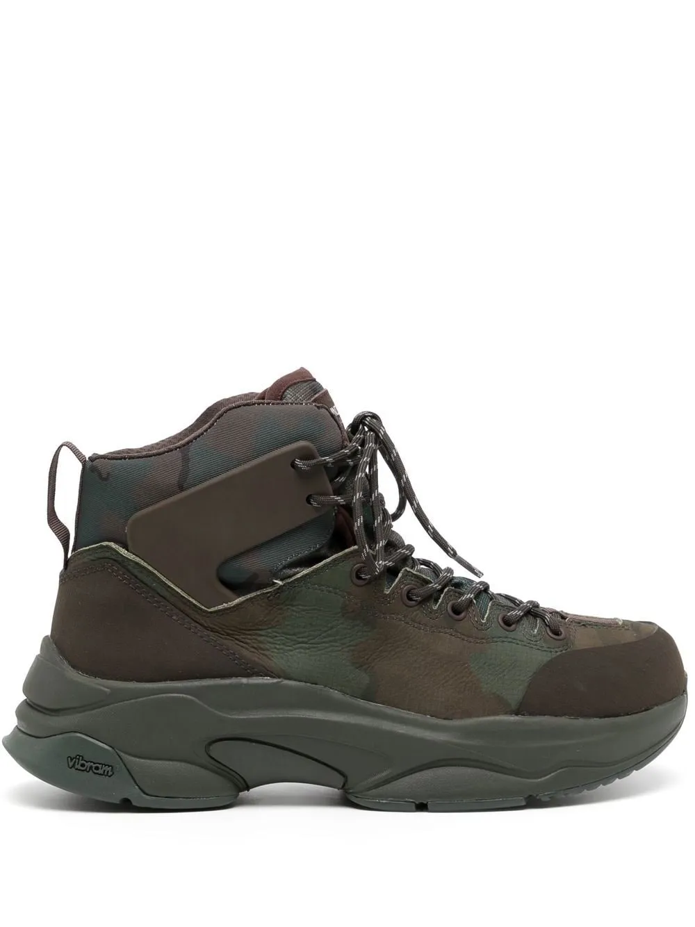 Camouflage-Print Lace-Up Boots