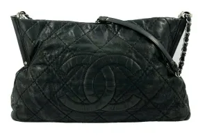 CHANEL - Sea Hit Black Iridescent CC Calfskin Medium Shoulder Bag