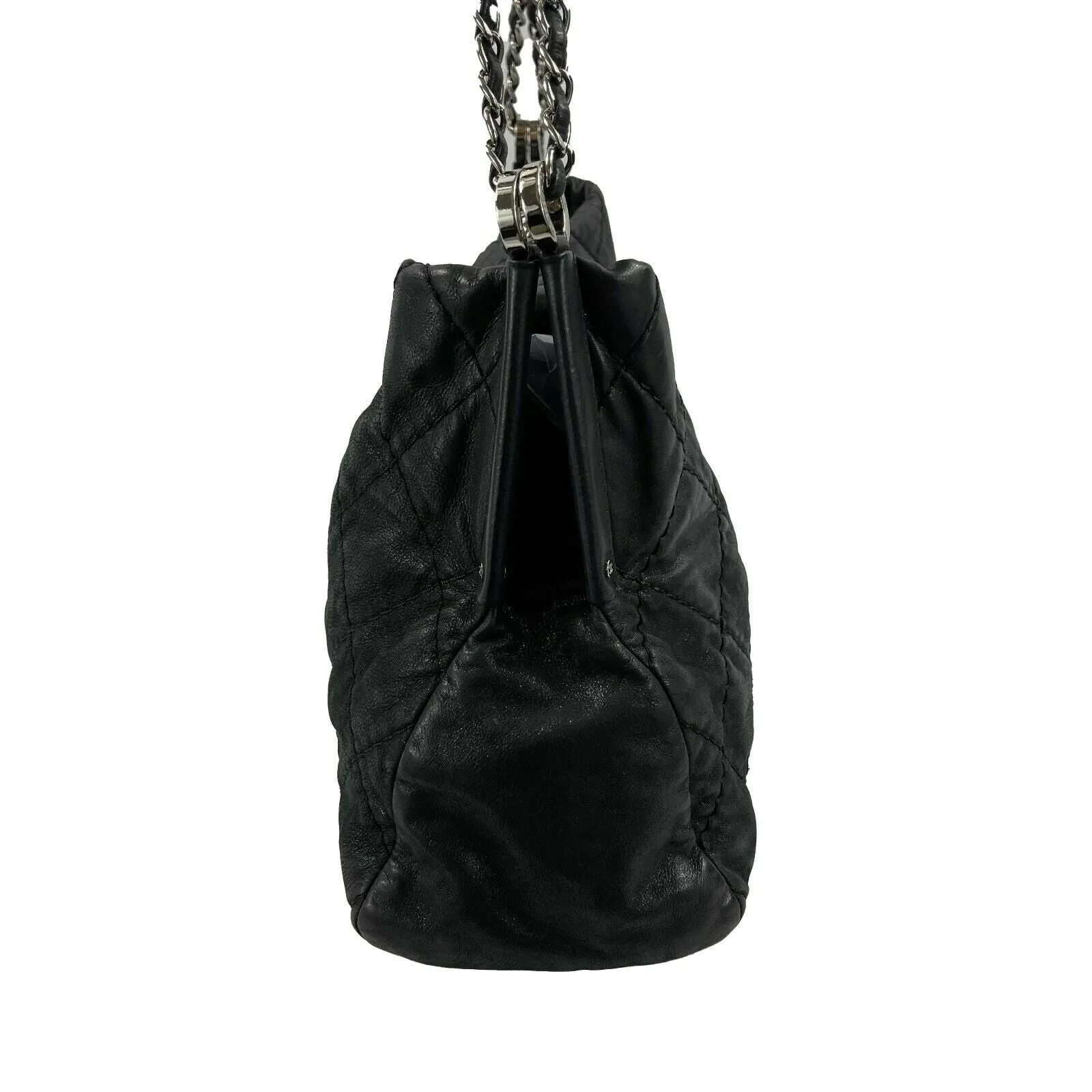 CHANEL - Sea Hit Black Iridescent CC Calfskin Medium Shoulder Bag