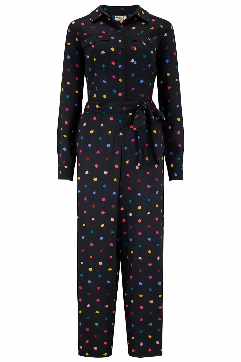 Charlie Jumpsuit - Black, Winter Starburst