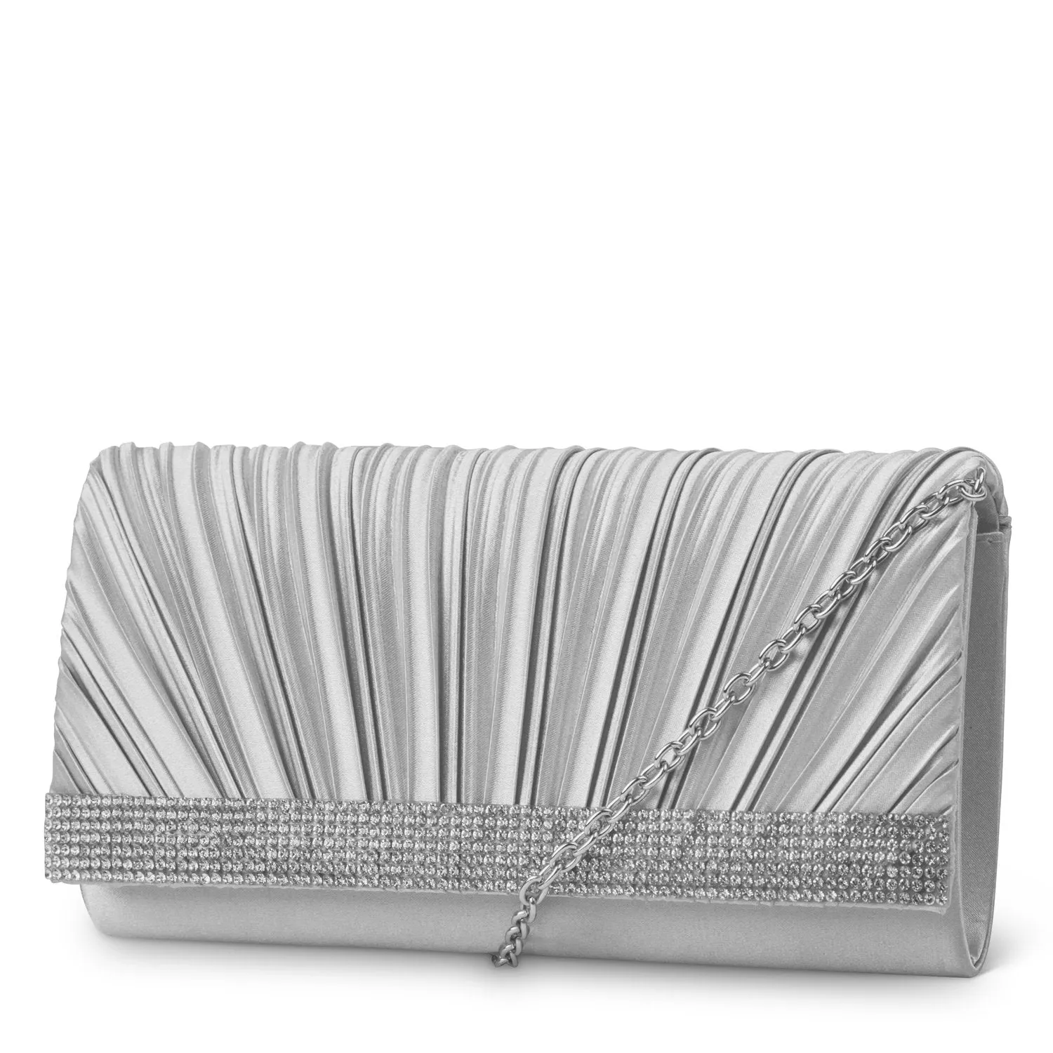 Chloe Pleated Satin Clutch