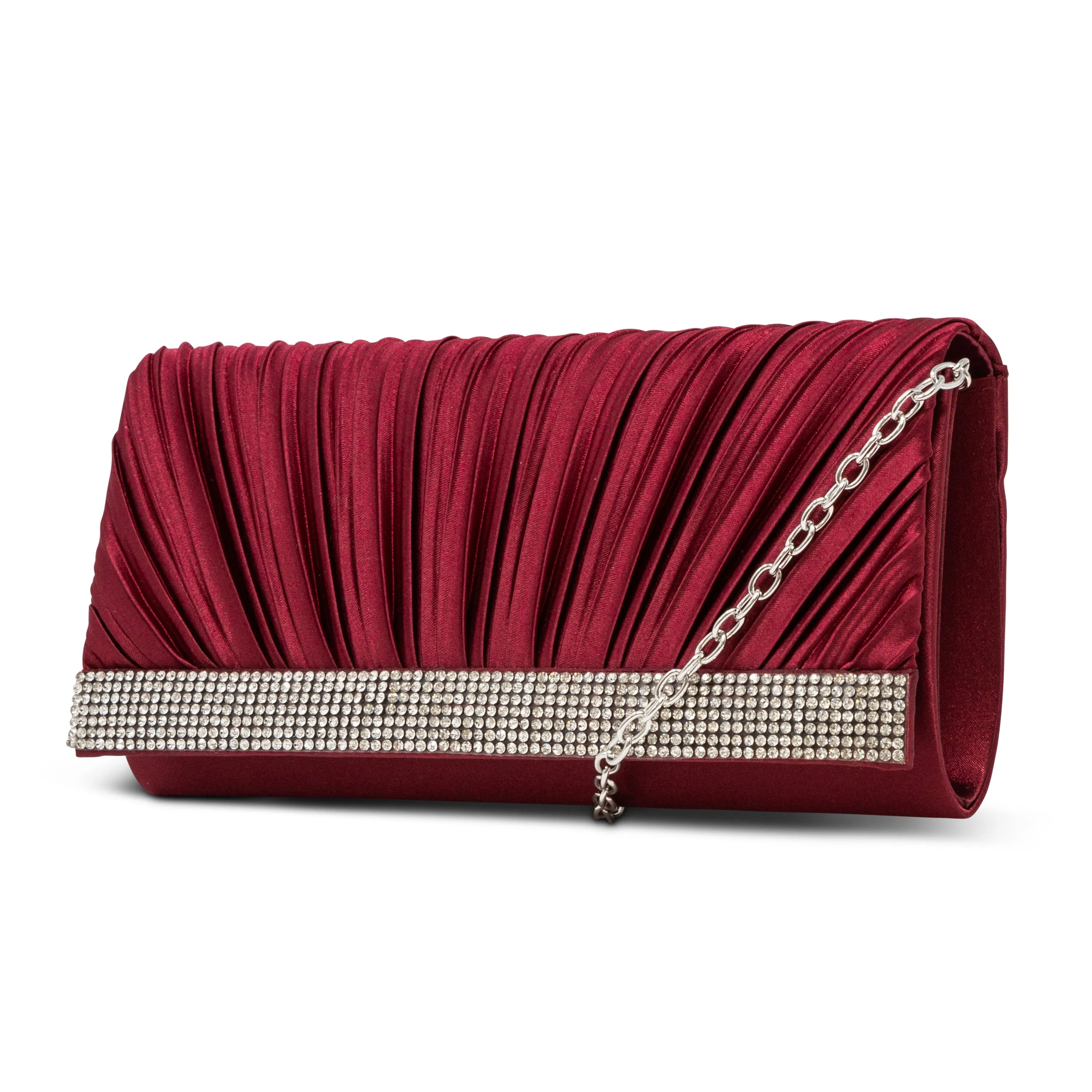 Chloe Pleated Satin Clutch