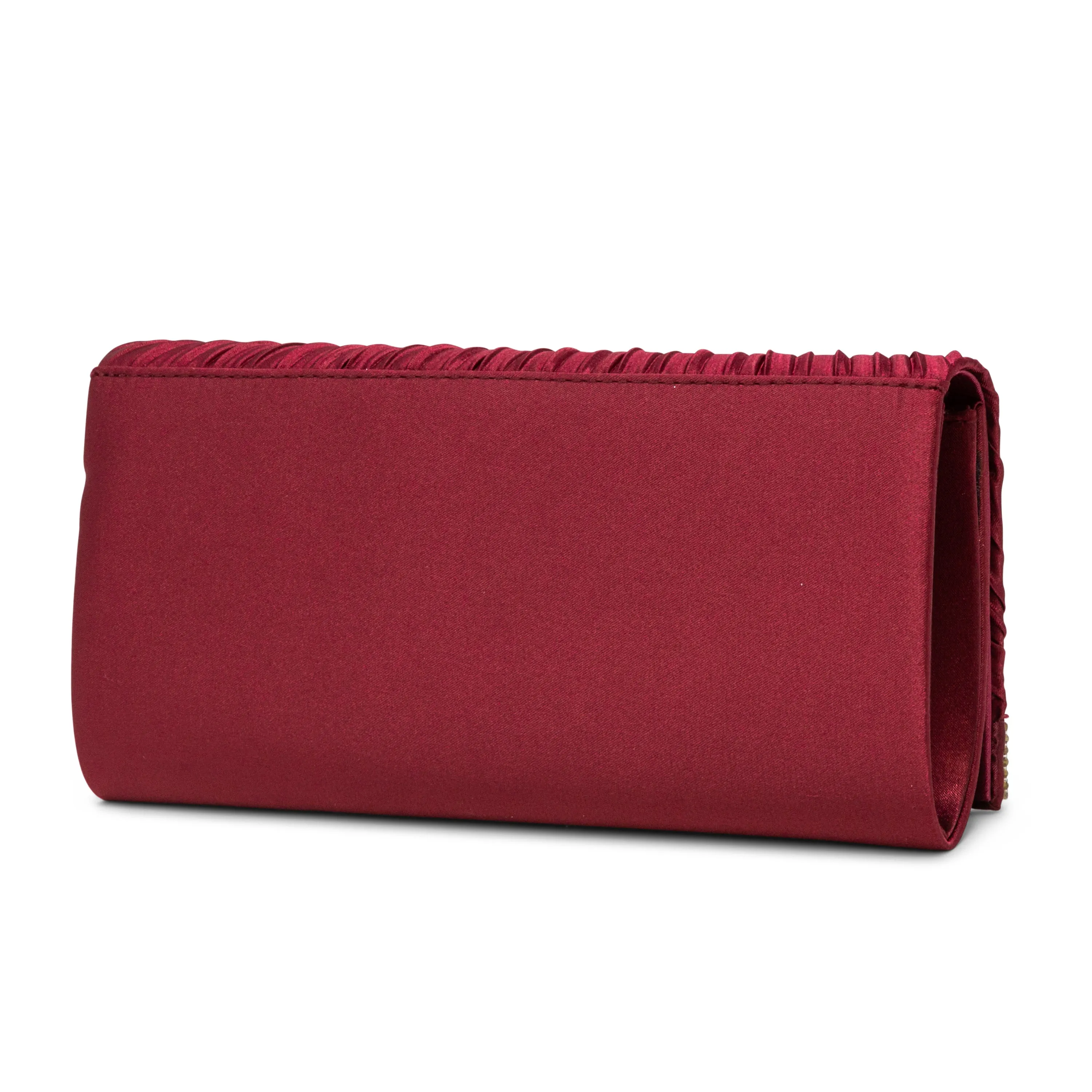 Chloe Pleated Satin Clutch