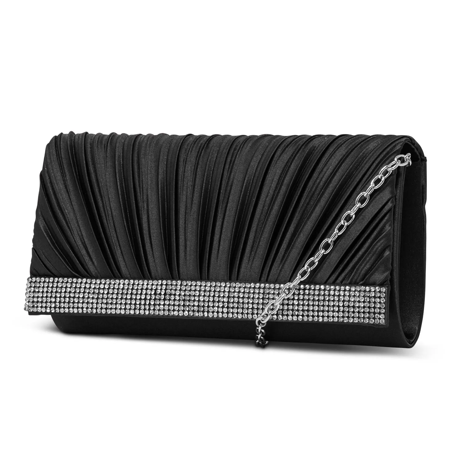 Chloe Pleated Satin Clutch