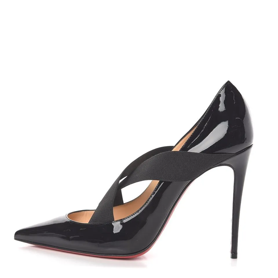 Christian Louboutin Black Patent Sharpstagram 100 Pumps EU 40