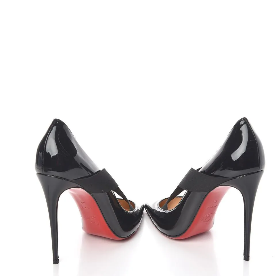 Christian Louboutin Black Patent Sharpstagram 100 Pumps EU 40