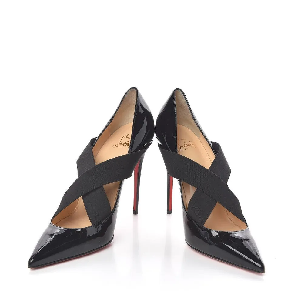 Christian Louboutin Black Patent Sharpstagram 100 Pumps EU 40