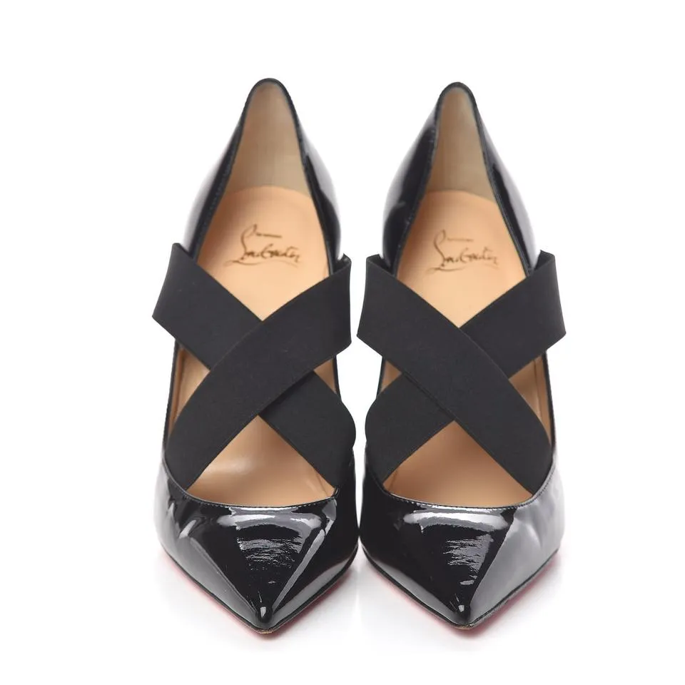 Christian Louboutin Black Patent Sharpstagram 100 Pumps EU 40