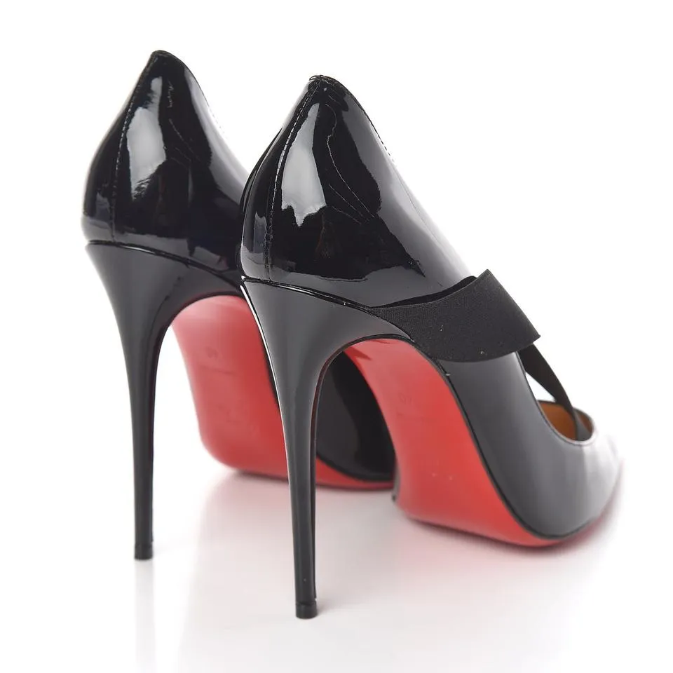 Christian Louboutin Black Patent Sharpstagram 100 Pumps EU 40