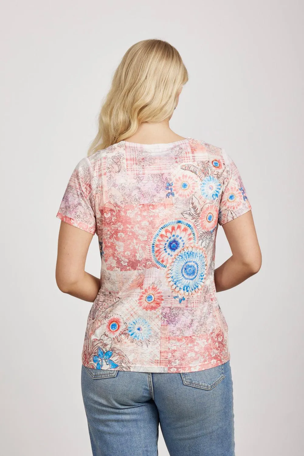 Circle And Patch Foil Print Tee