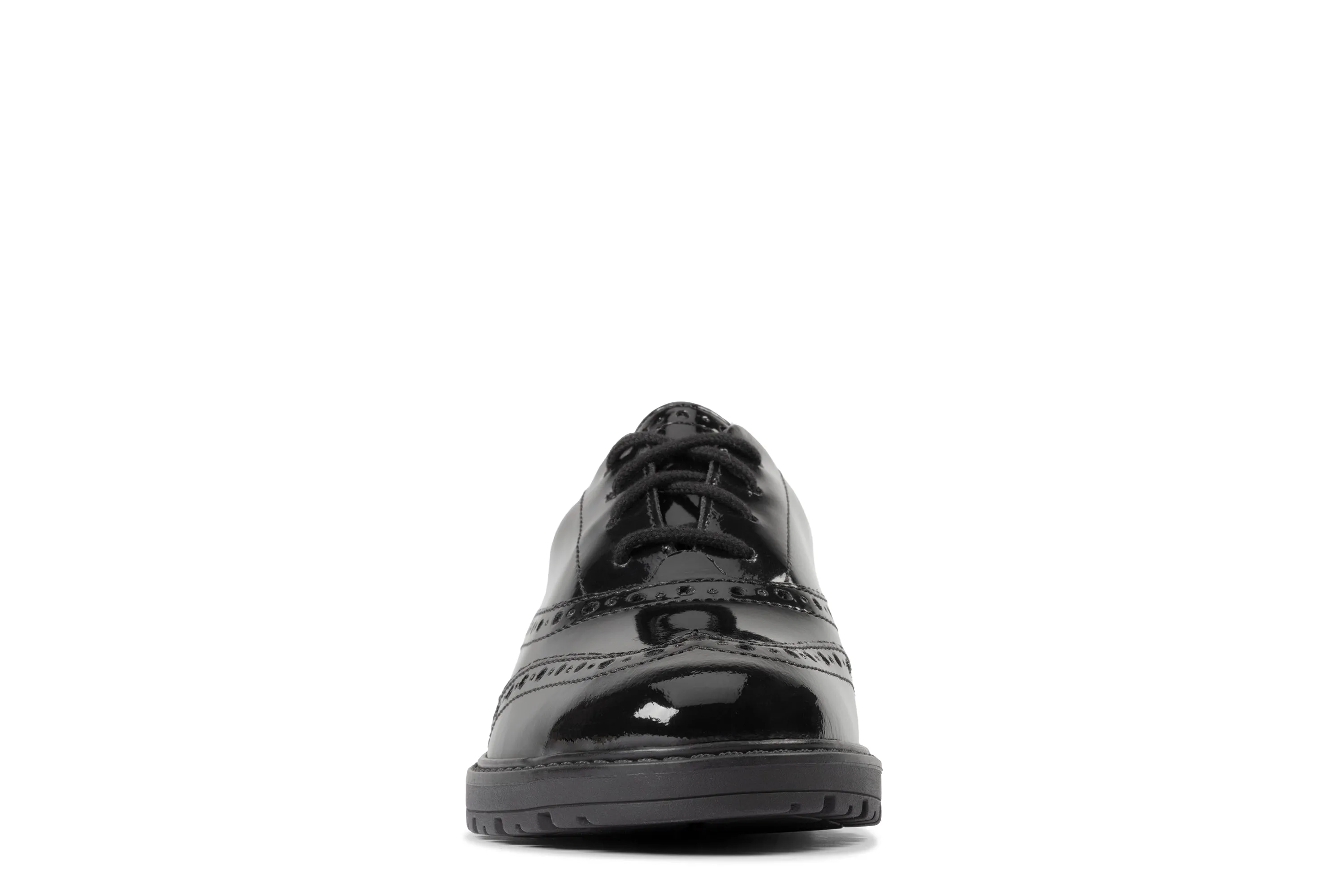 Clarks LoxhamBrogue Black Patent - Standard Width