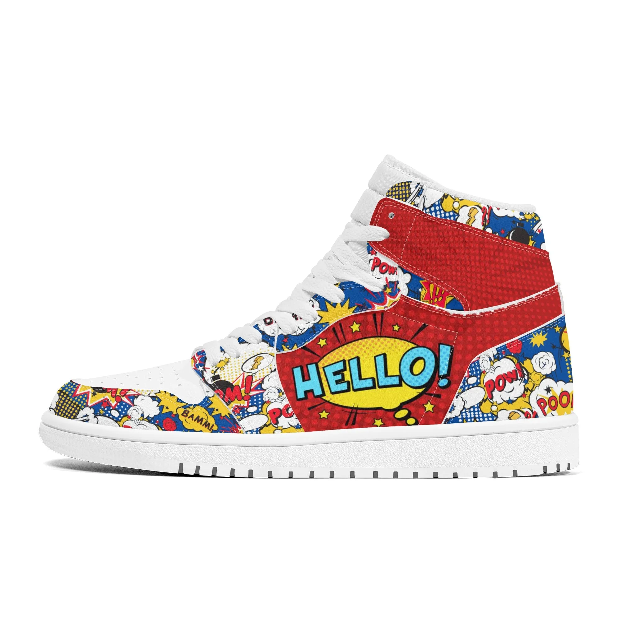 Comic Book High Top Leather Sneakers