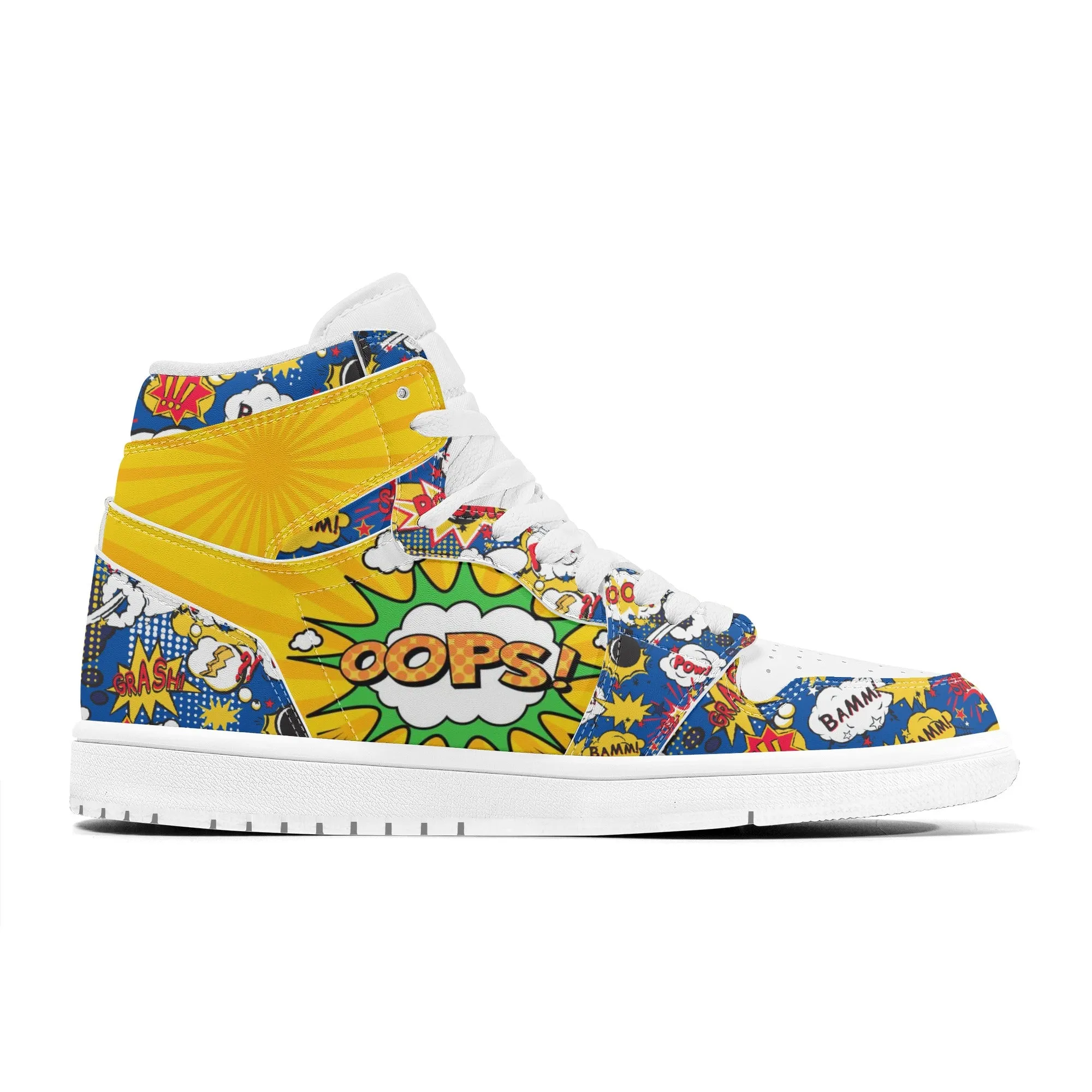 Comic Book High Top Leather Sneakers