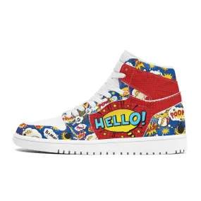 Comic Book High Top Leather Sneakers