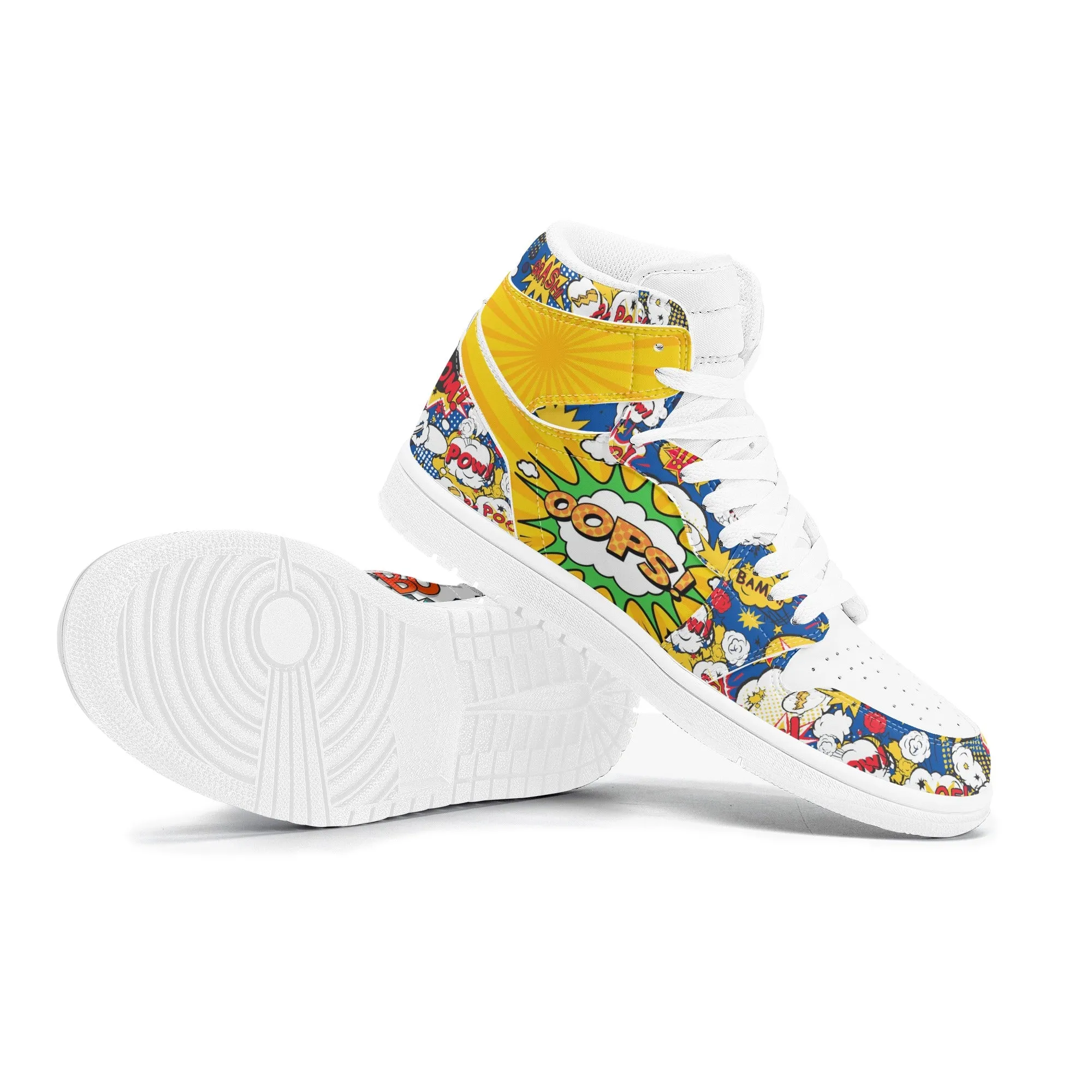 Comic Book High Top Leather Sneakers