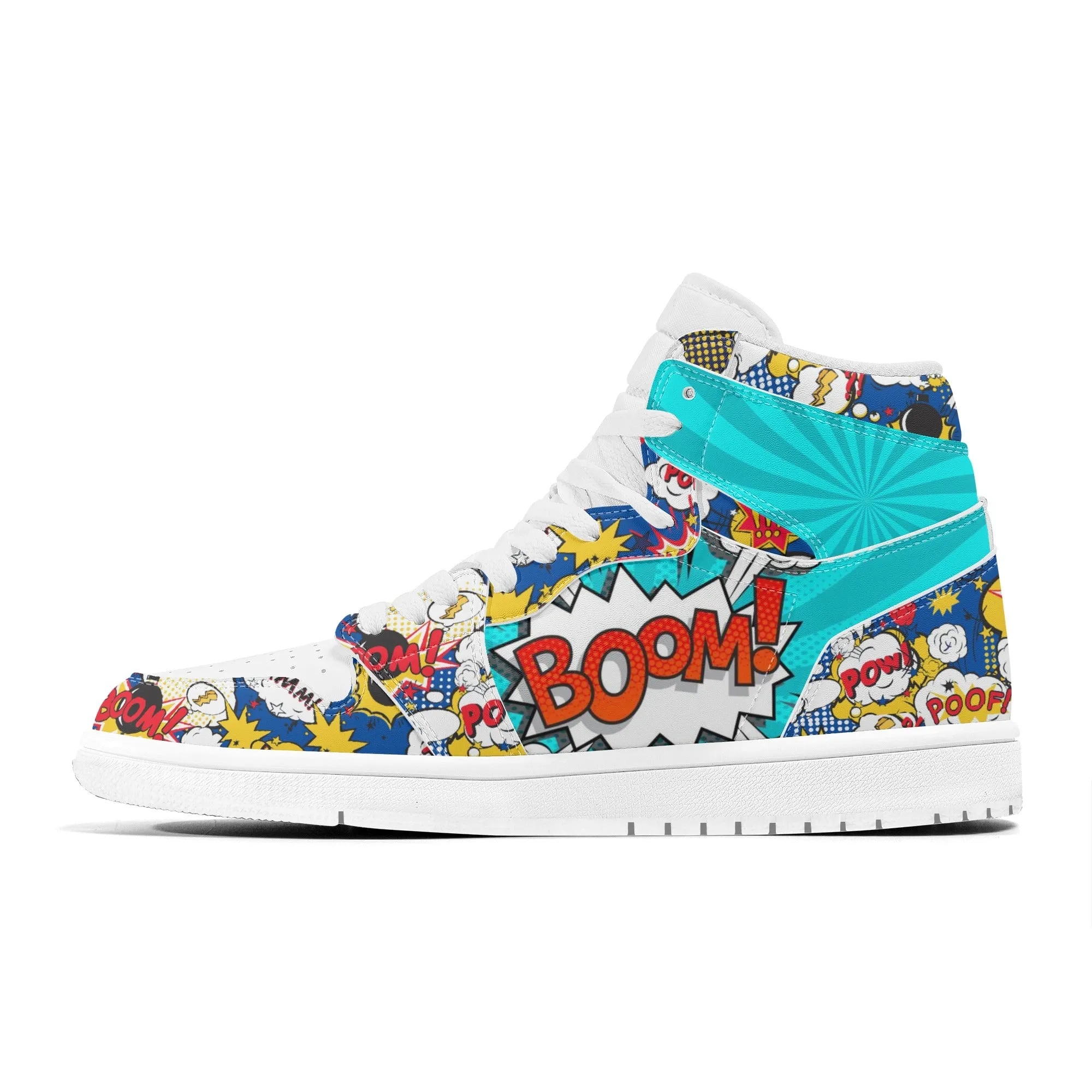 Comic Book High Top Leather Sneakers