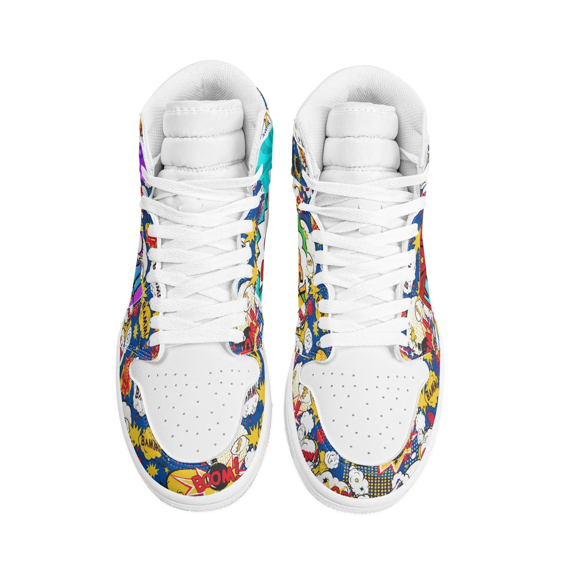 Comic Book High Top Leather Sneakers