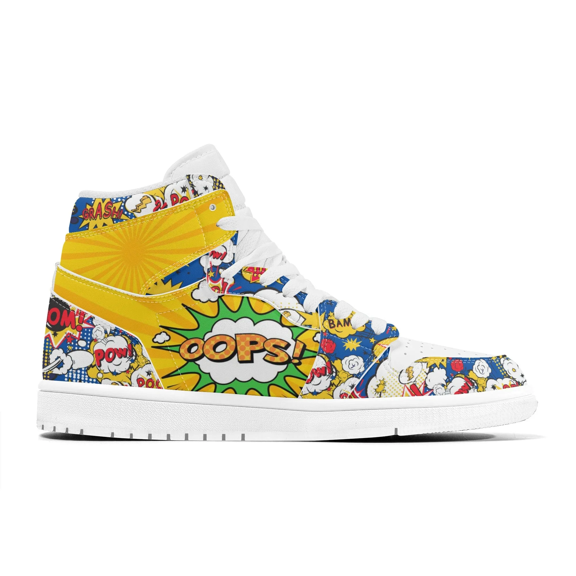 Comic Book High Top Leather Sneakers