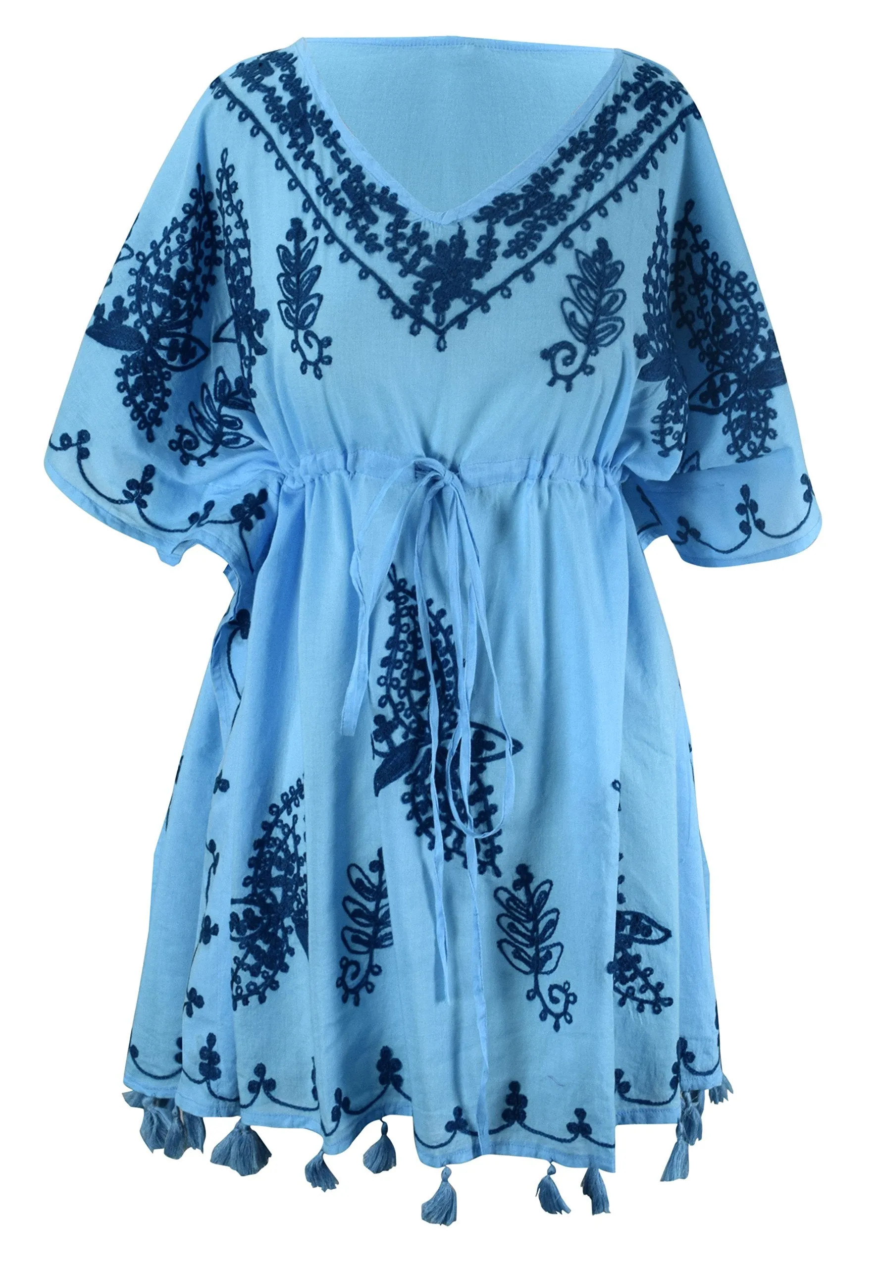 Cotton Cover-up Kaftan Beachwear Tunic - One Size fits Most