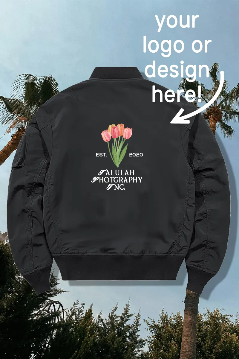 Custom Mid-weight Bomber Jacket - Front & Back Printing