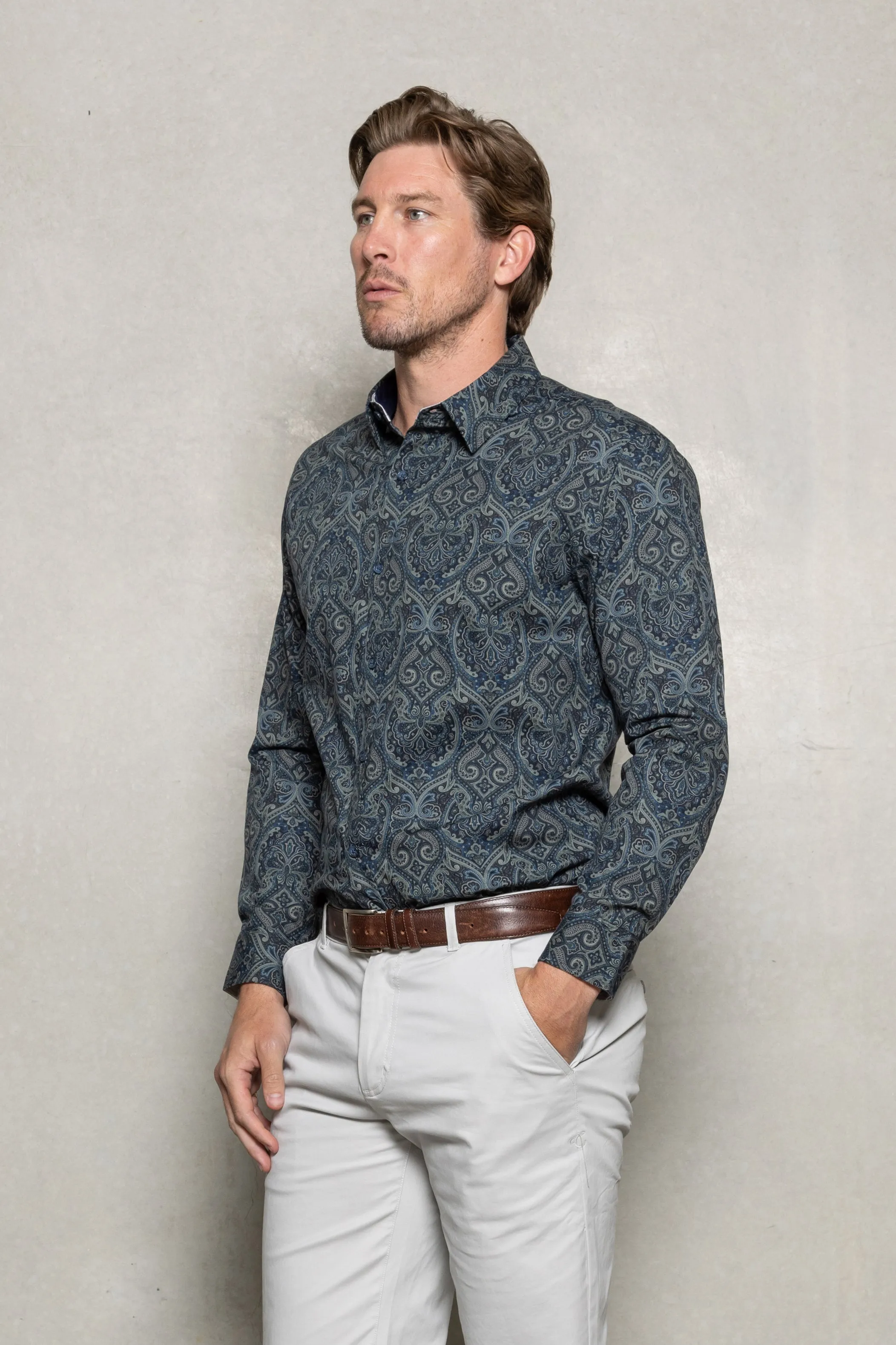 Cutler & Co - Blake Shirt - Thunderstorm Paisley