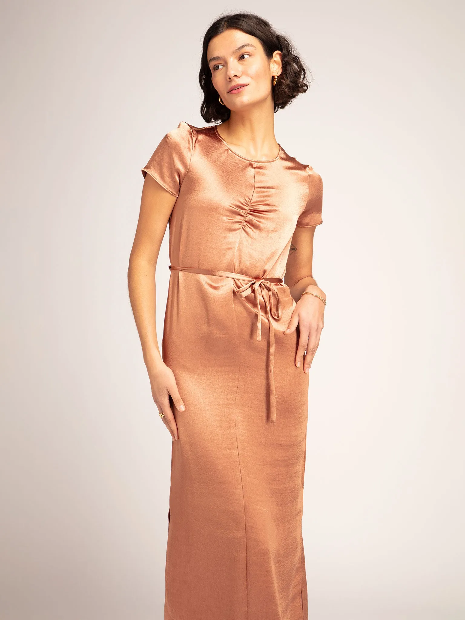 Dahlia Dress in Bronze