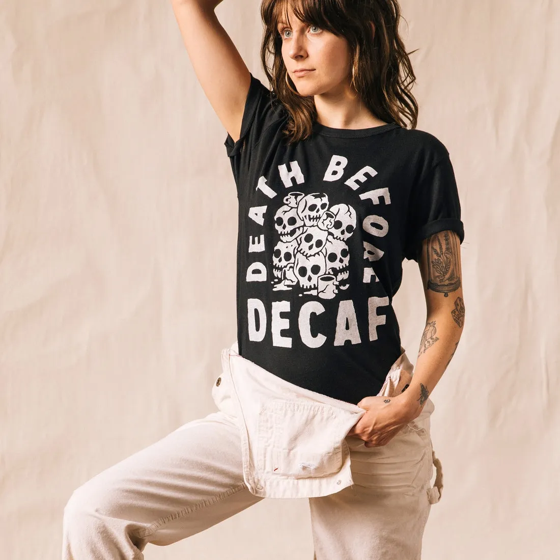 Death Before Decaf Unisex Graphic Tee