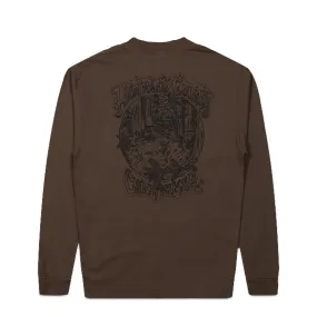 Deep Woods Garment Dyed Long Sleeve Tshirt Mocha