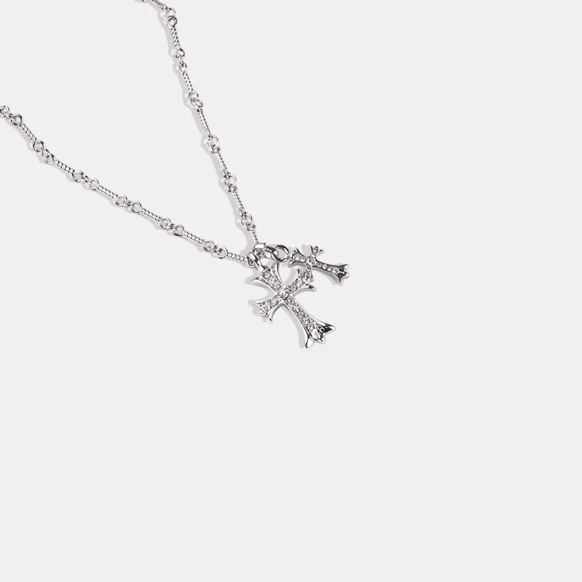 Double Cross Pendant Necklace