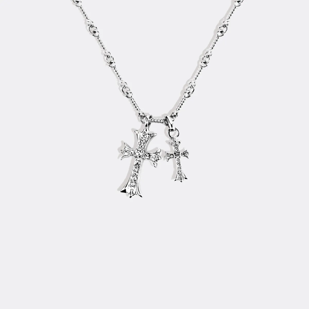 Double Cross Pendant Necklace