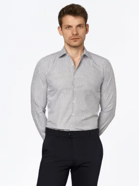 Dress Shirt Slim Fit Stripes Black/White