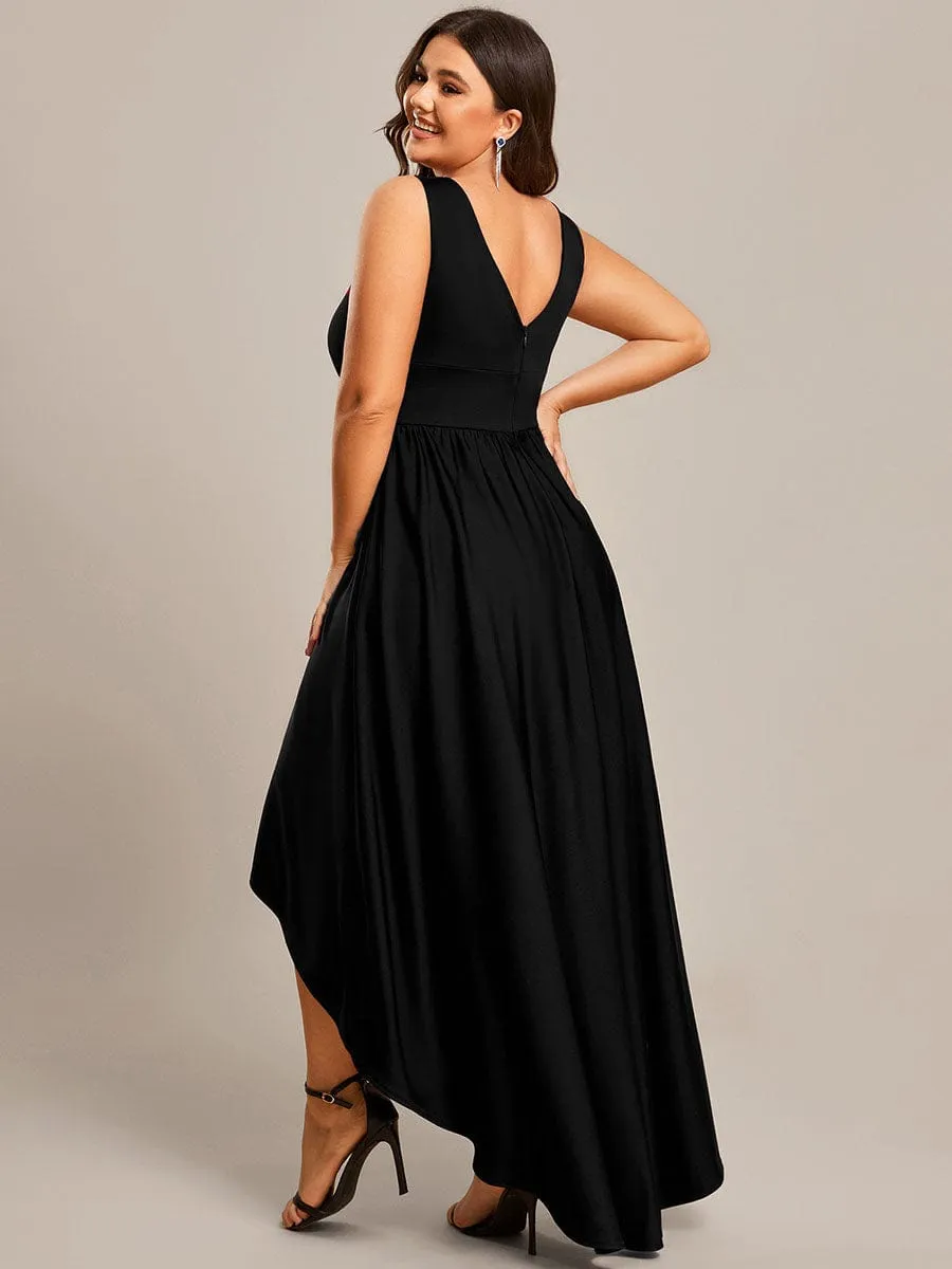 Elegant High-Low Sleeveless Empire Waist Bridesmaid Dress