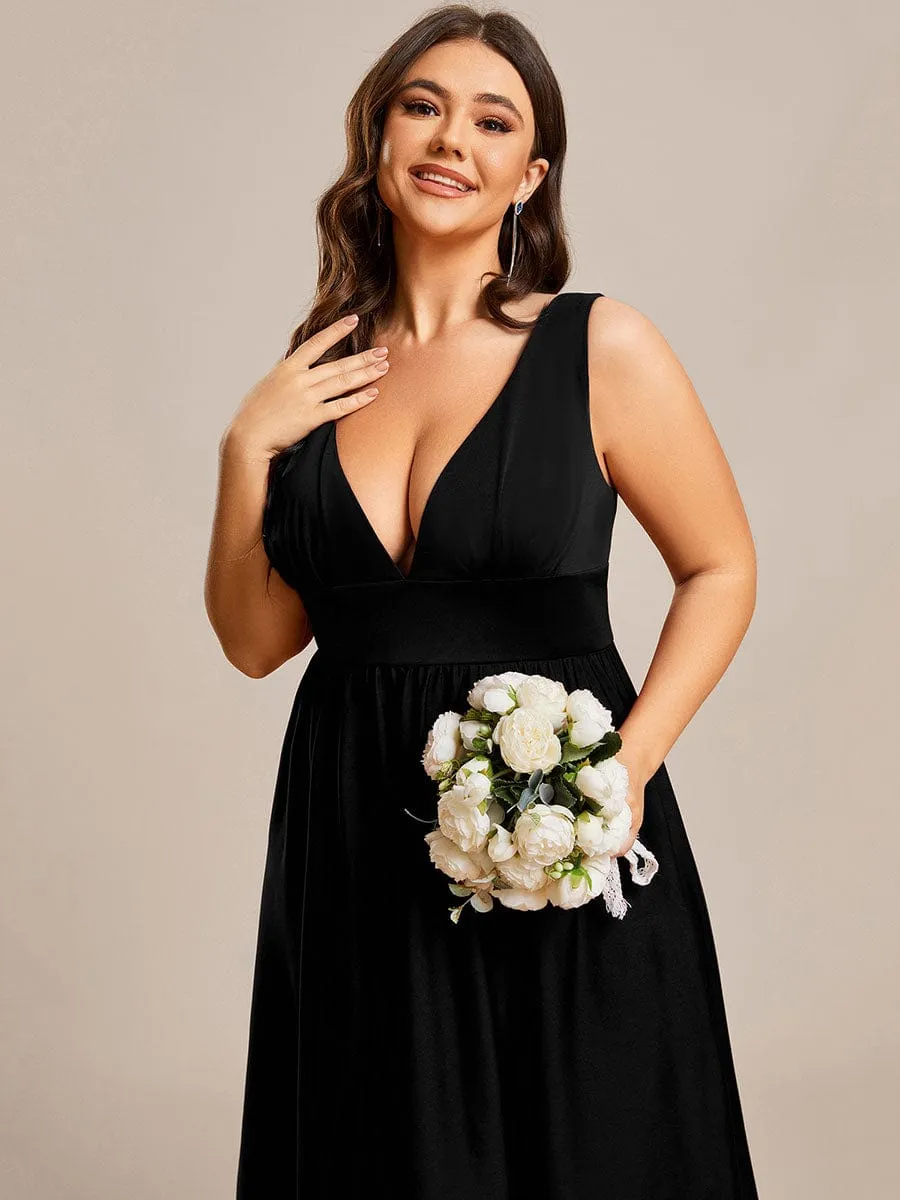 Elegant High-Low Sleeveless Empire Waist Bridesmaid Dress