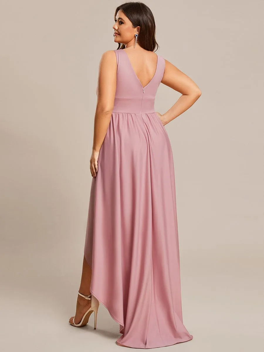 Elegant High-Low Sleeveless Empire Waist Bridesmaid Dress