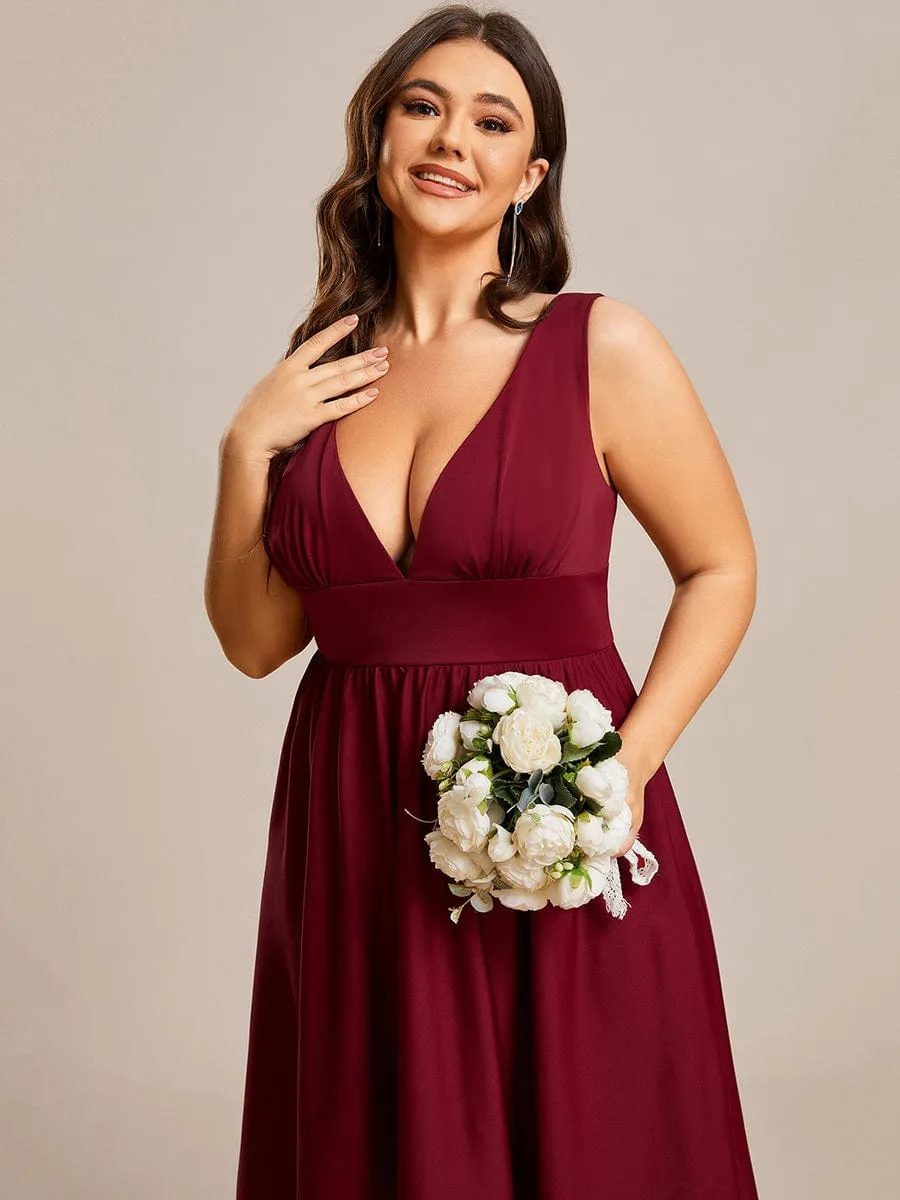 Elegant High-Low Sleeveless Empire Waist Bridesmaid Dress