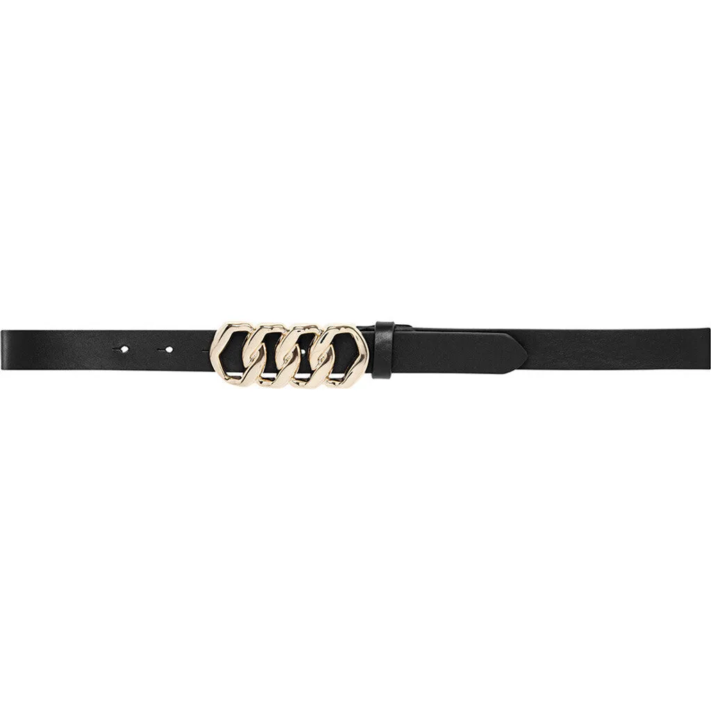 Elegant leather belt in a nice and soft quality / 15866 - Black (Nero)