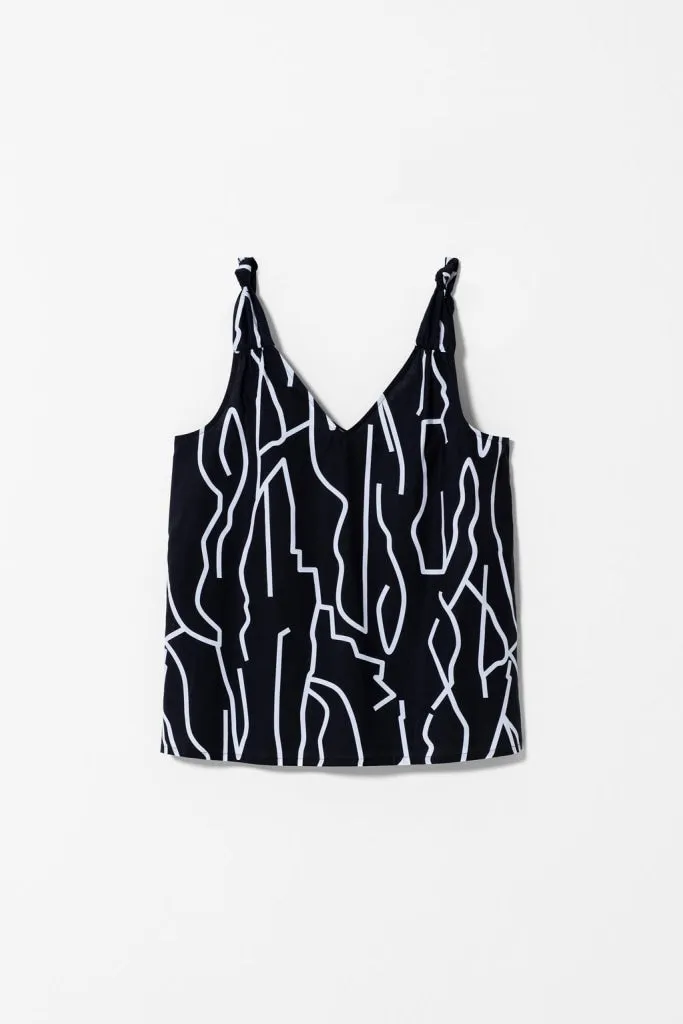 Elk The Label - Malte Tank - Black/white Kenetic Print