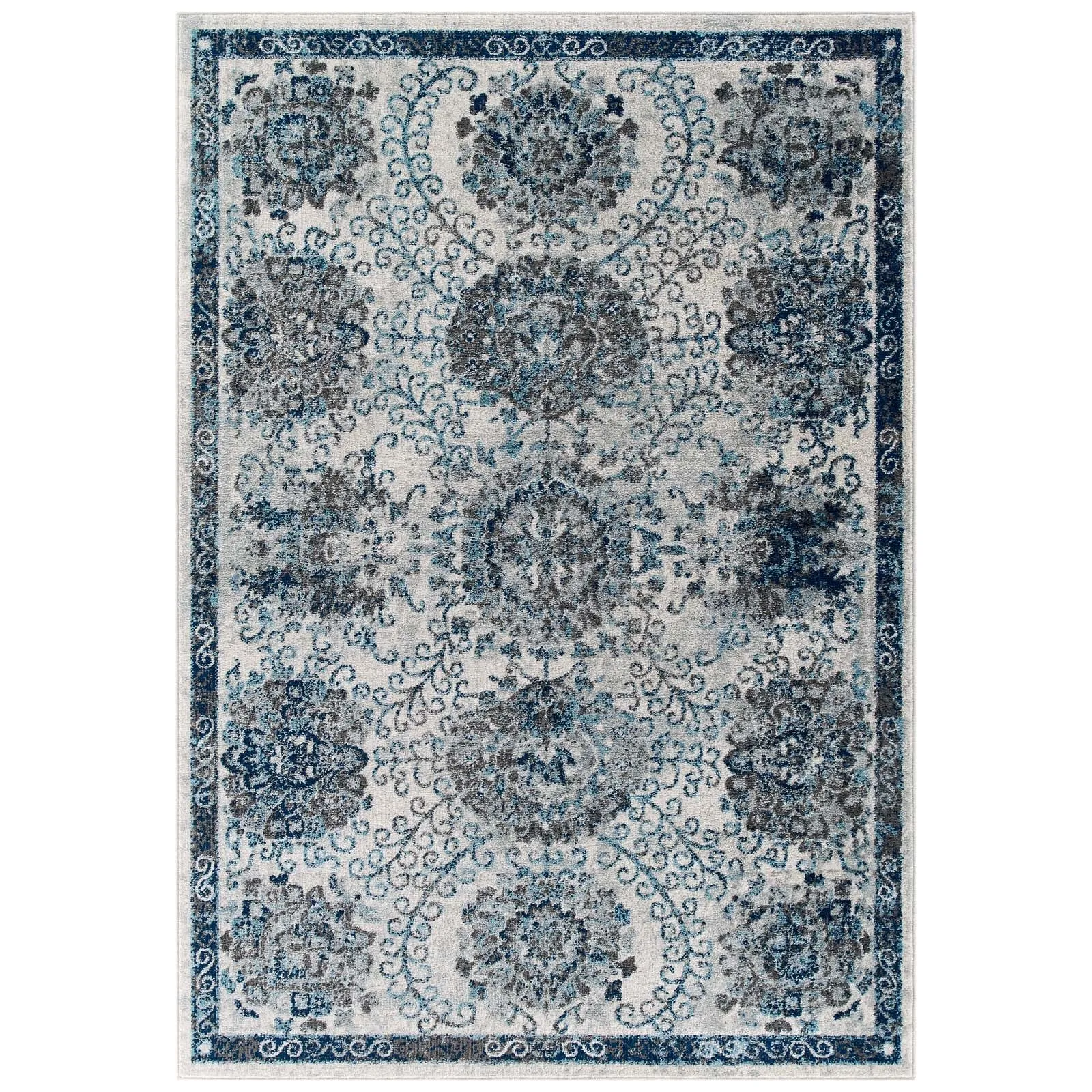 Entourage Kensie Distressed Floral Moroccan Trellis Area Rug