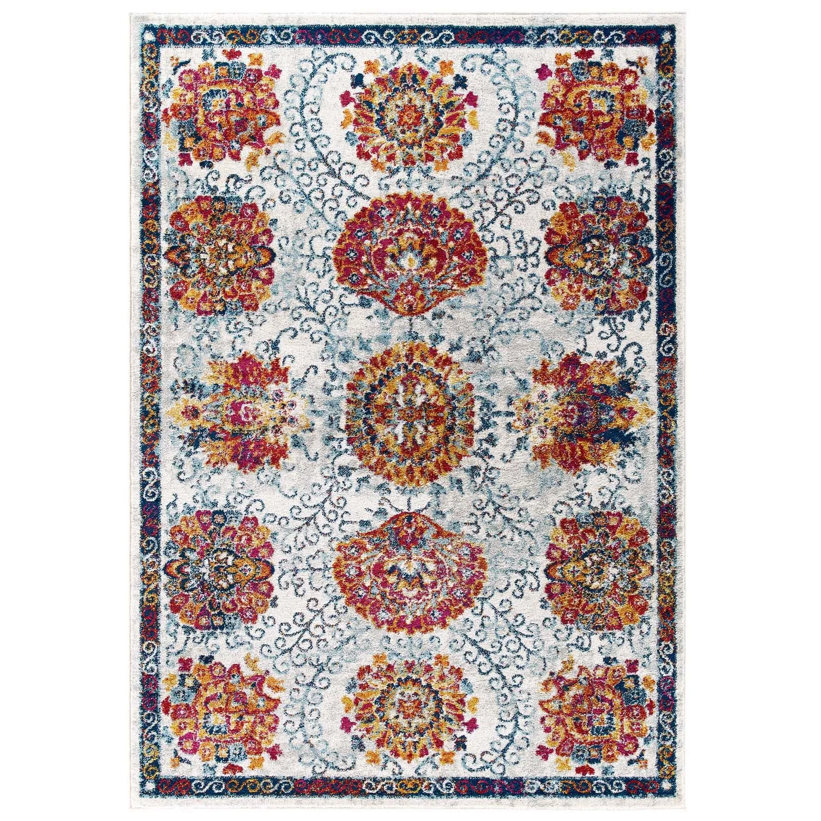 Entourage Kensie Distressed Floral Moroccan Trellis Area Rug